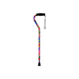 Nova Ortho-Med - 1070Pg - Offset Cane Aluminum 30 To 39 Inch Height Pink Garden Print