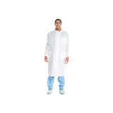 O&M Halyard - 10042 - Coat, Lab Univ Wht Lg Kimclk