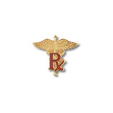 Prestige Medical - 1035 - Cloisonn&Eacute; Emblem Pins - Pharmacist Rx (Caduceus)