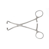 Teleflex - Arrow - 121650 - Medical Towel Forceps Pilling Peers 5 - 3/4 Inch Length Stainless Steel Nonsterile Ratchet Lock Finger Ring Handle Curved Double Opposing Row Of Nonpenetrating Teeth