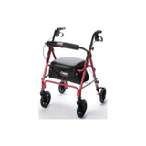Apex - Carex - Fga222000000 - 4 Wheel Rollator Red Adjustable Height / Folding Aluminum Frame