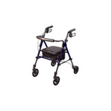 Apex - Step N Rest - Fga22300 0000 - 4 Wheel Rollator Dark Blue Adjustable Height / Folding Aluminum Frame