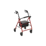 Drive Devilbiss Healthcare - R800Rd - Medical Rollator With 6 Wheels Red Pouch And Padded Seat 300Lb