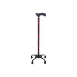 Mabis - Switch Sticks - 502-2001-5102 - Large Base Quad Cane Aluminum 27 To 36 Inch Height Circle Print