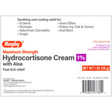 Major Pharmaceuticals - 00536140795 - Hydrocortisone+Aloe, Crm 1% 1Oz - Each