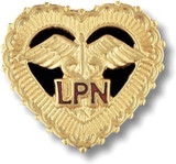 Prestige Medical - 1013 - Cloisonn&Eacute; Emblem Pins - Licensed Practical Nurse (Filigreed Heart) - Each