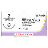 Johnson & - Coated Vicryl Plus - Vcp195H - Systems - Absorbable Antibacterial Suture Without Needle Polyglactin 910 With Irgacare Mp Braided Size 2 - Box/36