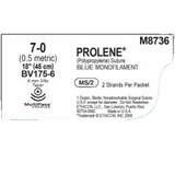 Johnson & - J Healthcare Systems - M8736 - Suture, Prolene Blu Mono 7 - 0 18" Bv1756 - Box/12