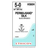 Johnson & - J Healthcare Systems - K580H - Suture, Silk Blk Br 5 - 0 24" Bb - Box/36
