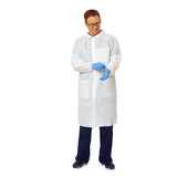 Medline - Nonsw400xl - Coat,Lab,Mltilyr,Knt Cf/Trdcolar,Blue,Xl - Each