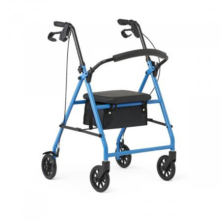 Medline - Mds86840ebs - Rollator,Basic,Steel,6",Light Blue - Each