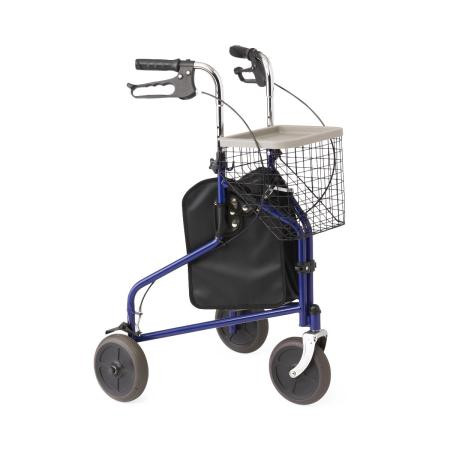 Medline - Mds86840trib - Three Wheeled Steel Rollator, Blue - Each