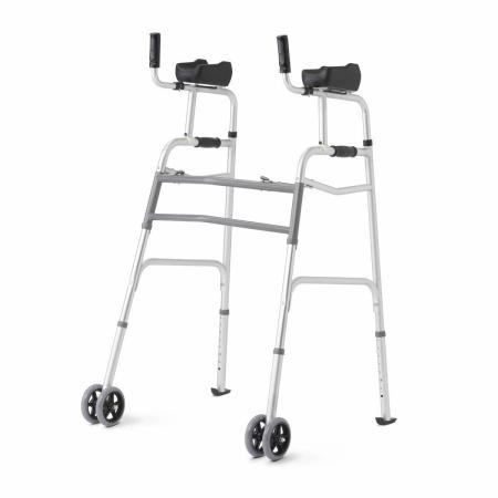 Medline - Mdsupwalk - Walker, Upright, Folding, 5" Wheels - Each