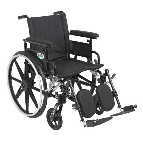 Drive Devilbiss Healthcare - Viper Plus - Pla418Fbfaarad-Elr - Medical Gt Wheelchair With Flip Back Removable Adjustable Full Arms, Elevating Leg Rests, Seat - Each