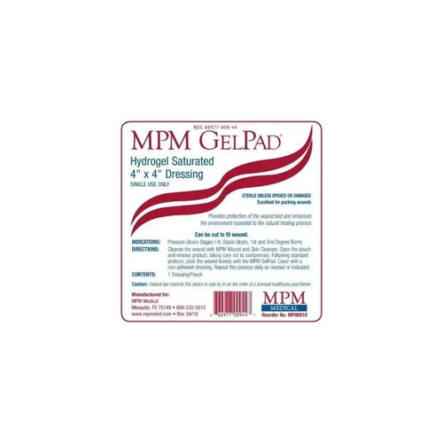 Mpm Medical - Mp00010 - Hydrogel Drsg 4x4 - Each