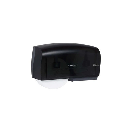 Kimberly Clark - K-C Professional - 09608 - Toilet Tissue Dispenser Black Smoke Plastic Manual Pull Double Roll Wall Mount - Case/1