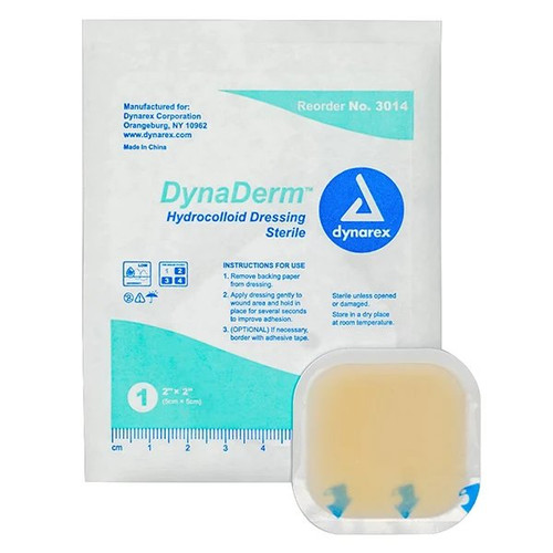 Dynarex - DynaDerm - 3015 - Thin Hydrocolloid Dressing 4 X Inch Square 