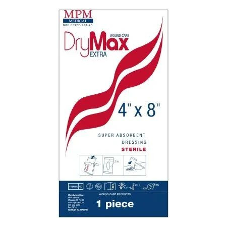 Mpm Medical - Drymax Extra - Mp00701 - Dressing, Wound Dry Max 4"X8" - Case/50