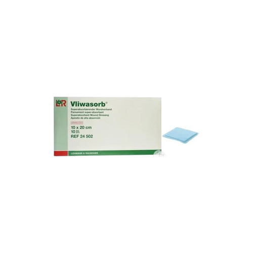 Lohmann & Rauscher - Vliwasorb - 24502 - Super Absorbent Dressing 4 X 8 Inch Polyethylene / Polypropylene Cellulose Sodium Polyacrylate Rectangle Sterile - Case/340