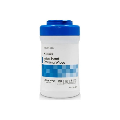 Mckesson - 16-3460 - Sanitizing Skin Wipe Canister Ethyl Alcohol Scented 160 Count - Can/1