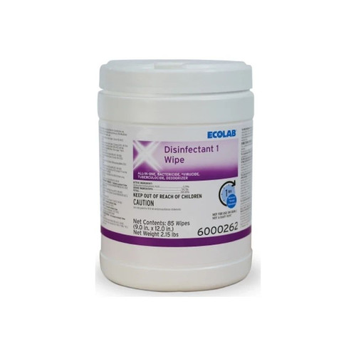 Ecolab - 6000262 - Surface Disinfectant Cleaner Bactericidal Manual Pull Wipe 85 Count Canister Sweet Scent Nonsterile - Case/1020