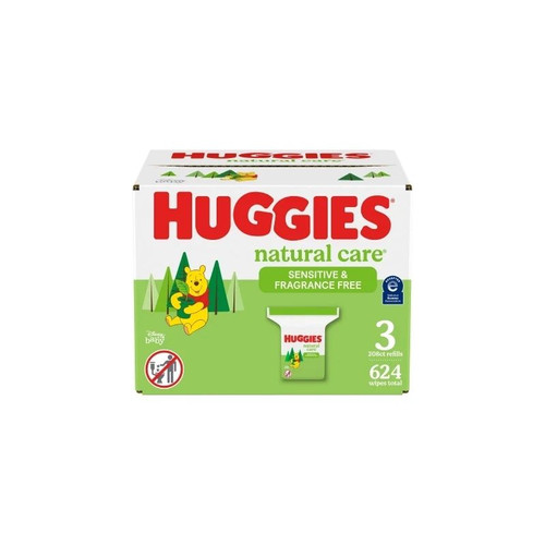 Kimberly Clark - Huggies Natural Care - 53613 - Baby Wipe Soft Pack Unscented 624 Count - Case/1