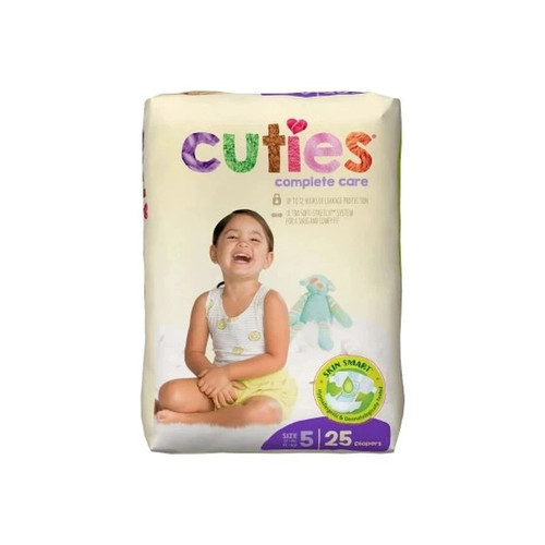 First Quality - Cuties - CDB005 - Unisex Baby Diaper Size 5 Disposable Heavy Absorbency 