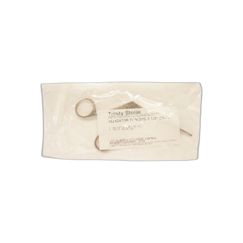 Trinity Sterile - 7039 - Alligator Forceps 3 - 1/2 Inch Length Surgical Grade Stainless Steel Nonlocking Finger Ring Handle Straight Serrated Jaws - Case/25