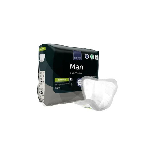 Abena - 1000021335 - North America - Bladder Control Pad Premium Man 9 X 11.4 Inch Moderate Absorbency Fluff / Polymer Core Size 1 - Case/180
