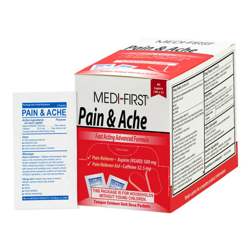 Medique Products - 82180 - Pain-Ache, Tab Medi-First 500mg-32.5mg - Box/1