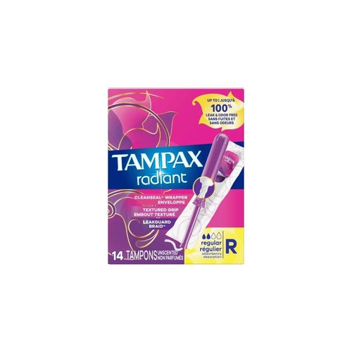 Procter & Gamble - Tampax - 07301071306 - Radiant Tampon Regular Absorbency Plastic Applicator Individually Wrapped - Box/1