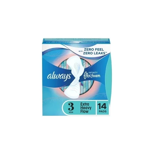 Procter & Gamble - Always - 03700089909 - Infinity Flexfoam Extra Heavy Flow Feminine Pad With Wings Absorbency - Box/14