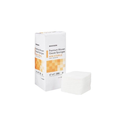 Mckesson - 12442000 - Gauze Sponge 4 X Inch 200 Per Pack Nonsterile 12 - Ply Square - Package/200