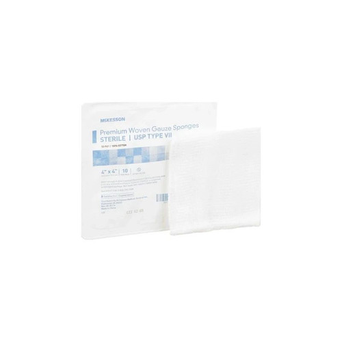 Mckesson - 16-42441 - Gauze Sponge 4 X Inch Tray Sterile 12 - Ply Square - Case/1280