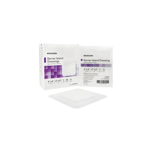 Mckesson - 16-89144 - Composite Dressing 4 X Inch Square Sterile Water Resistant Film Backing - Case/100