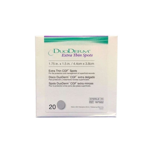 Convatec - Duoderm - 187932 - Extra Thin Hydrocolloid Dressing 1 - 3/4" X 1/2" Oval Spot - Each