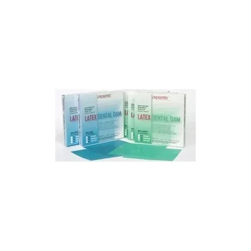 Crosstex - 19100 - Dental Dam, Medium, Blue, 5" X 5", Unflavored - Box/1