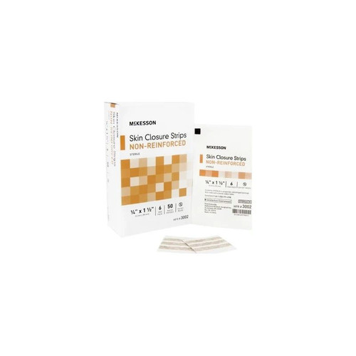 Mckesson - 3002 - Skin Closure Strip 1/4 X 1 - 1/2 Inch Nonwoven Material Flexible Tan - Box/50