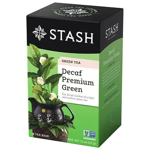 Stash Tea - 208116 - Decaffeinated Blends - Premium Green 18 Foil Bags - Each
