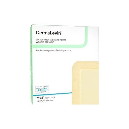 Dermarite - Dermalevin - 00285E - Foam Dressing 6 X Inch With Border Waterproof Backing Hydrocolloid Adhesive Square Sterile - Each
