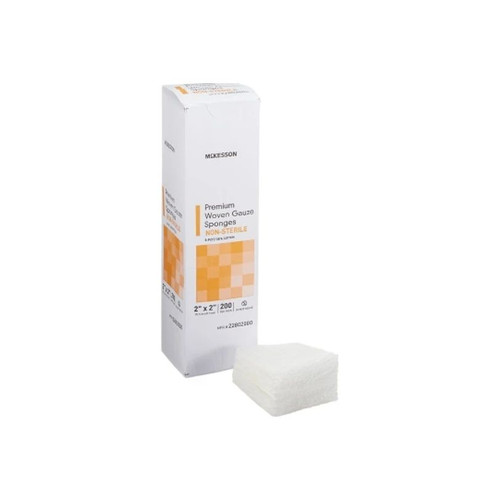 Mckesson - 22802000 - Gauze Sponge 2 X Inch 200 Per Pack Nonsterile 8 - Ply Square - Package/200