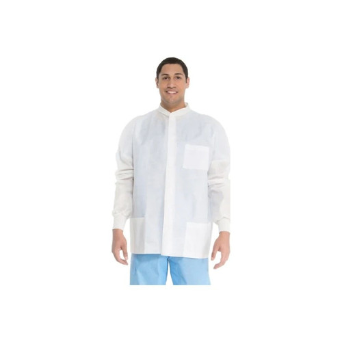 O&M Halyard - 10072 - Coat, Lab Univ Wht Lg Kimclk - Case/25