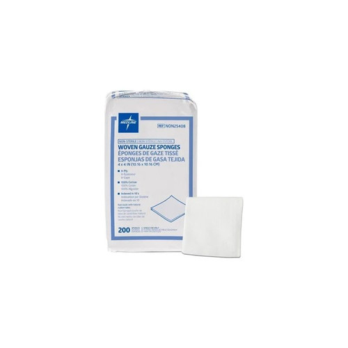 Medline - Non25408 - Gauze Sponge 4 X Inch 200 Per Pack Nonsterile 8 - Ply Square - Package/200