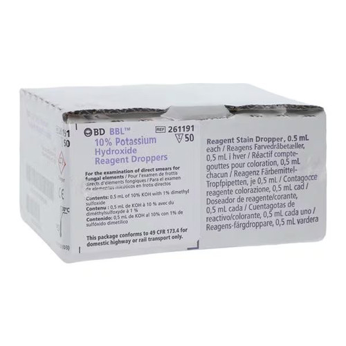Bd Becton Dickinson - Bbl - 261191 - Microbiology Reagent Potassium Hydroxide With Dmso Inorganic Compound 10% 0.5 Ml - Carton/50
