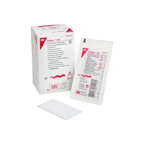 3M - 3564 - Medipore - Dressing, Wnd Adhsv +Pad 2 3/8"X4" - Box/50