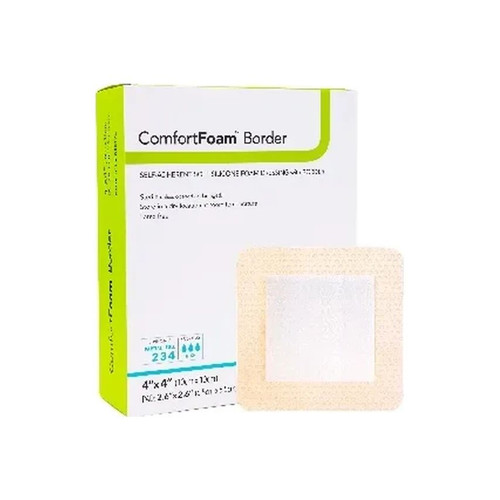 Dermarite - Comfortfoam Border - 00317E - Foam Dressing 4 X Inch With Waterproof Backing Silicone Adhesive Square Sterile - Each