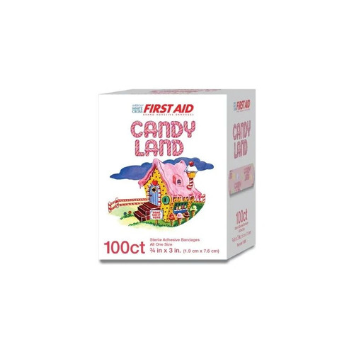 Dukal - American White Cross Stat Strip - 10850 - Adhesive 3/4 X 3 Inch Plastic Rectangle Kid Design (Candy Land) Sterile - Box/100