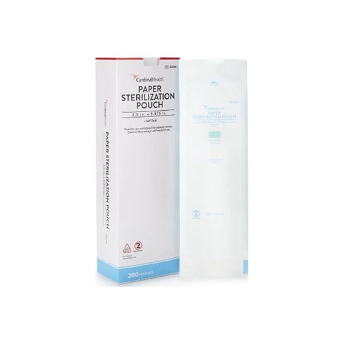 Cardinal Health - 92309 - Sterilization Pouch Ethylene Oxide (Eo) Gas / Steam 3 - 1/2 X 9 Inch Transparent White Self Seal Paper Film - Case/800
