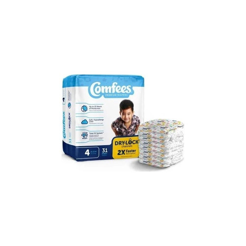 Attends Healthcare - Comfees - Cmf-4 - Unisex Baby Diaper Size Disposable Moderate Absorbency - Case/124