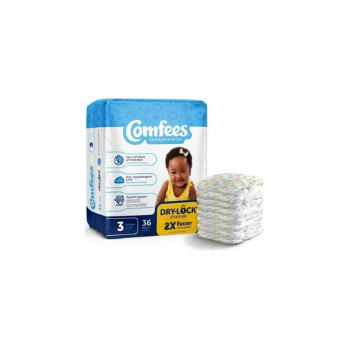 Attends Healthcare - Comfees - CMF-3 - Attends Comfees Baby Diapers Size 3 